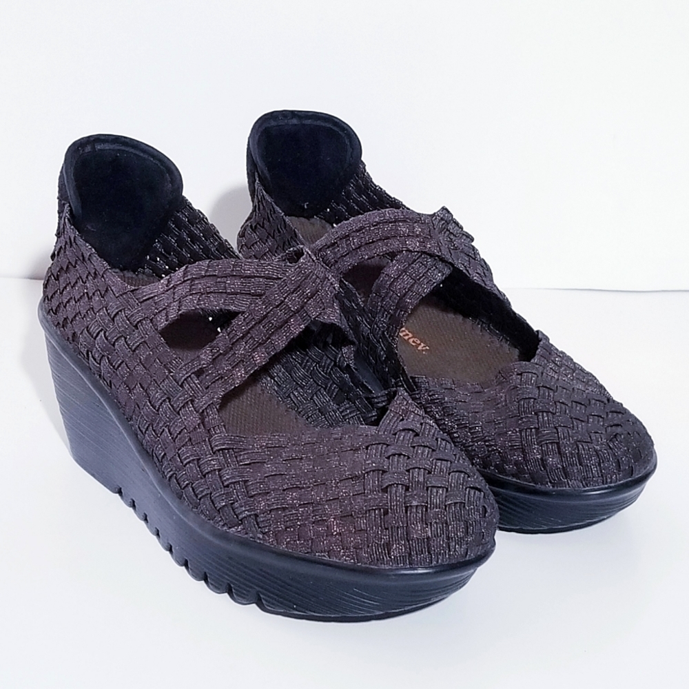 BM Bernie Mev Lulia Mary Jane Woven Wedge